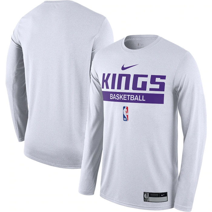 Men's Sacramento Kings White 2022/23 Legend On-Court Practice Performance Long Sleeve T-Shirt